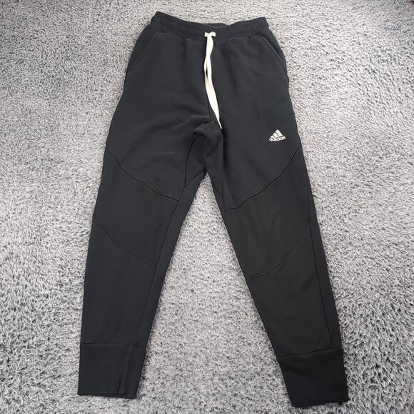Adidas Pants Adult Medium Black Tapered Leg Athleisure Sweatpants Gym Training - Picture 3 of 8